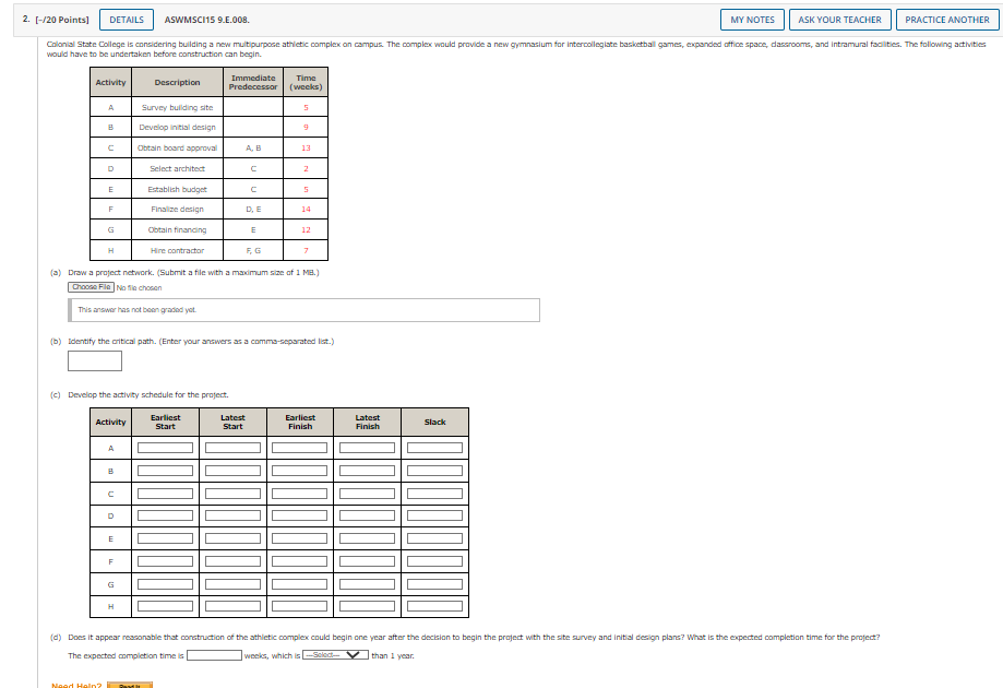 2. [-/20 Points] DETAILS ASWMSCI15 9.E.008.