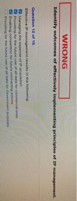 WRONG Identify outcomes of effectively