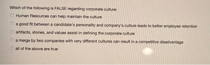 Which of the following is FALSE regarding