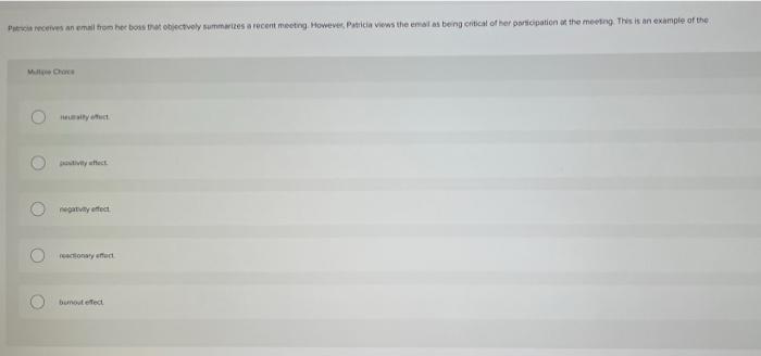 Patricia receives an email from her boss that