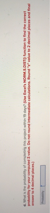 The following represents a project that should be