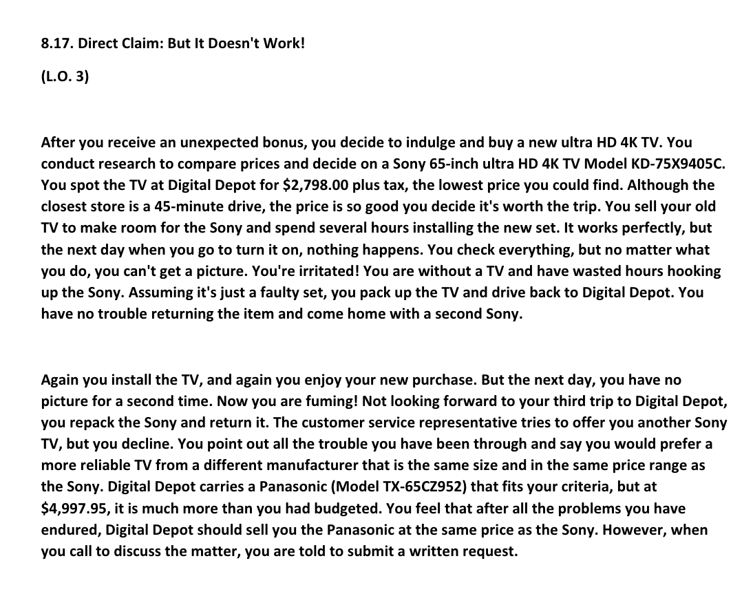 3.17 Direct Claim: But It Doesn't Work Only write