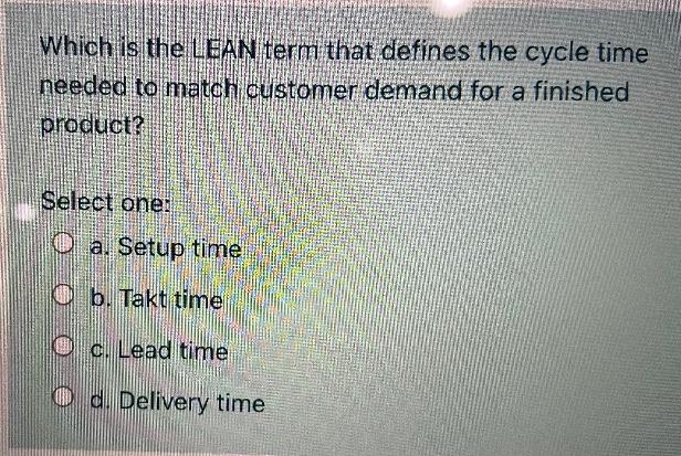 Which is the LEAN term that defines the cycle