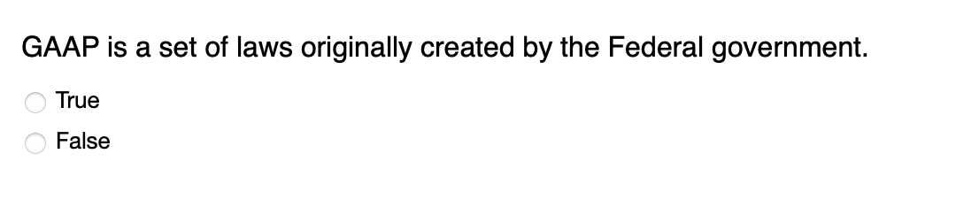 GAAP is a set of laws originally created by the
