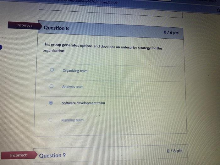 Incorrect Incorrect 4620/quizzes/25648 Question 8