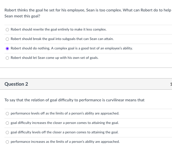 Robert thinks the goal he set for his employee,