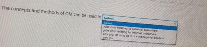 The concepts and methods of OM can be used in