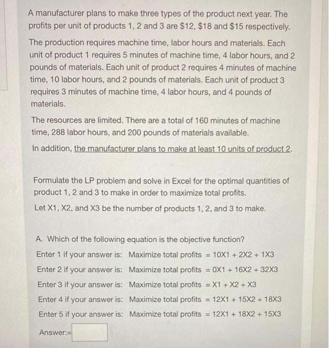please answer all parts as this is all one