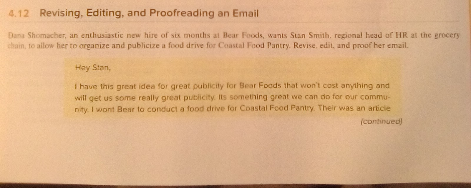 4.12 Revising, Editing, and Proofreading an Email