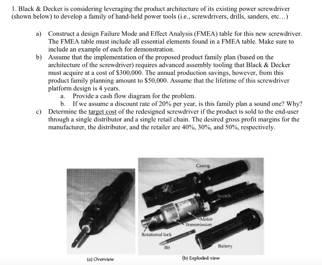 1. Black & Decker is considering leveraging the