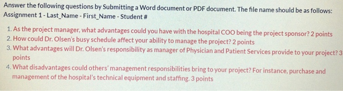 Case Study Hospital Project Case Study You are a