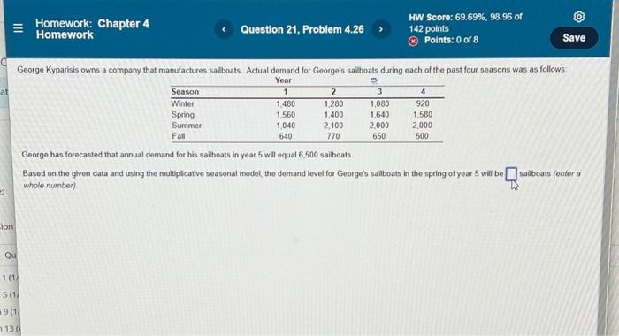 Homework: Chapter 4 Homework Question 21, Problem
