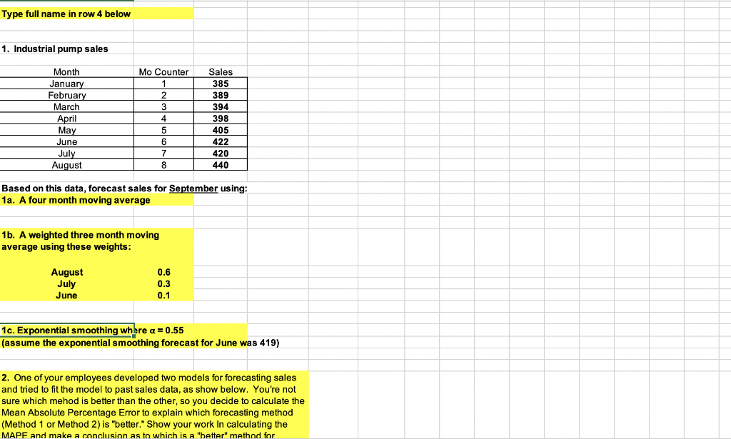 Type full name in row 4 below 1. Industrial pump