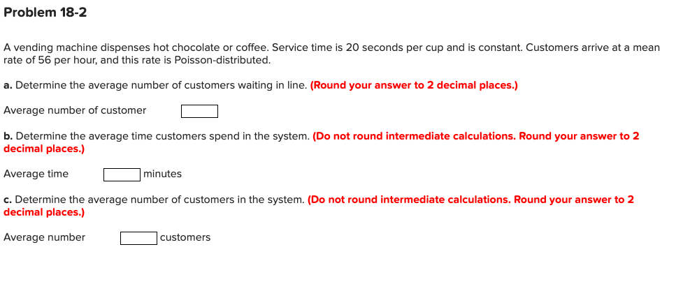 this is a question i have Problem 18-2 A vending