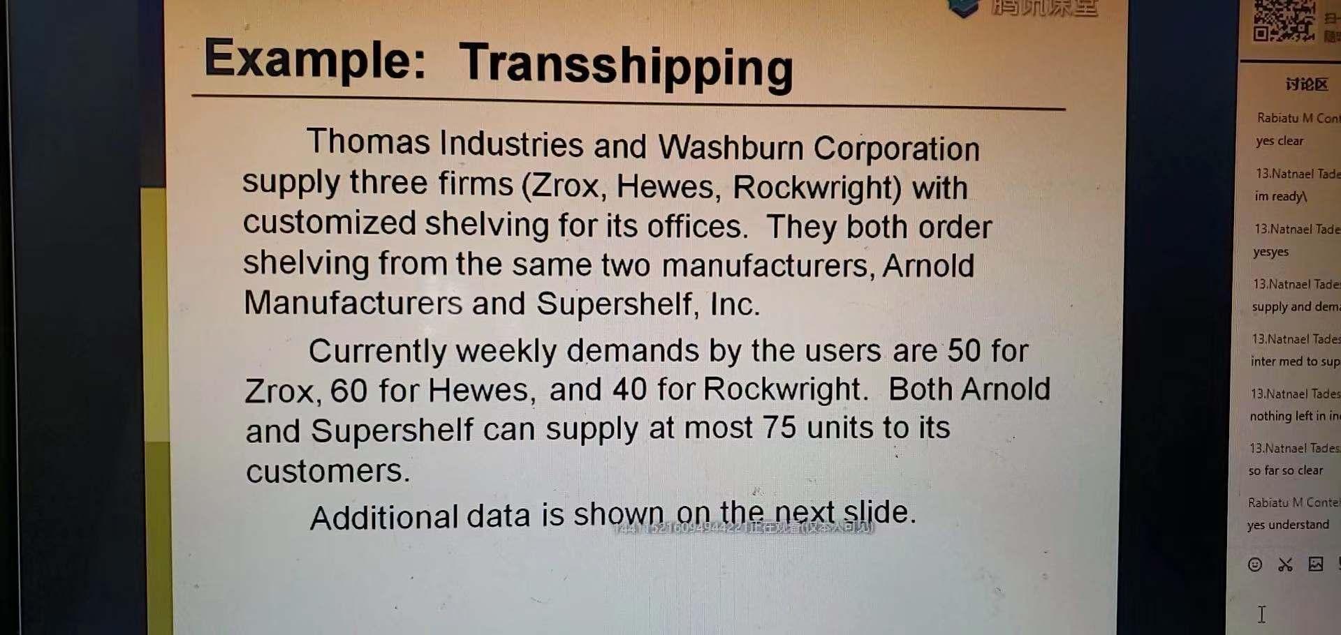 Example: Transshipping Rabiatu M Con yes clear
