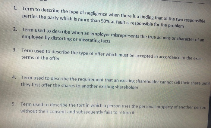 courses leagal environment business 1. Term to