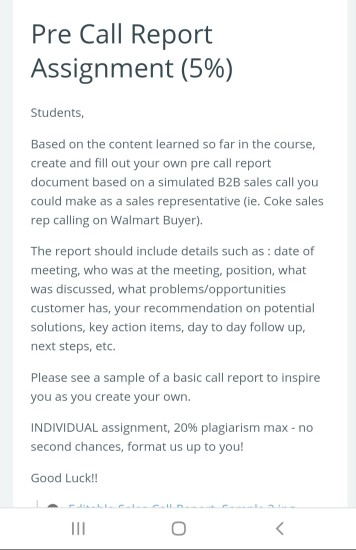 when will this question answered Pre Call Report