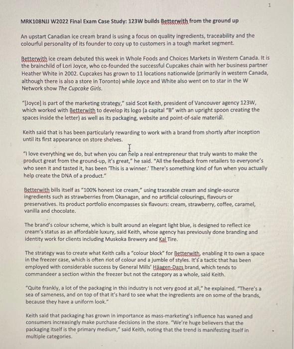 photo is the case study question 1 MRK108NUJ