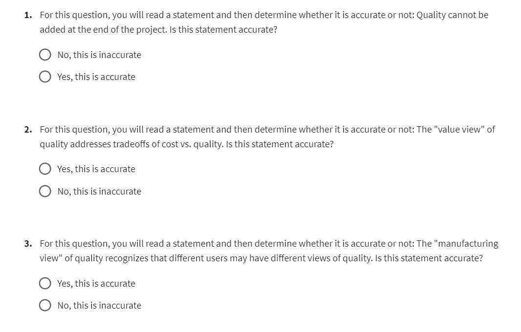 1. For this question, you will read a statement