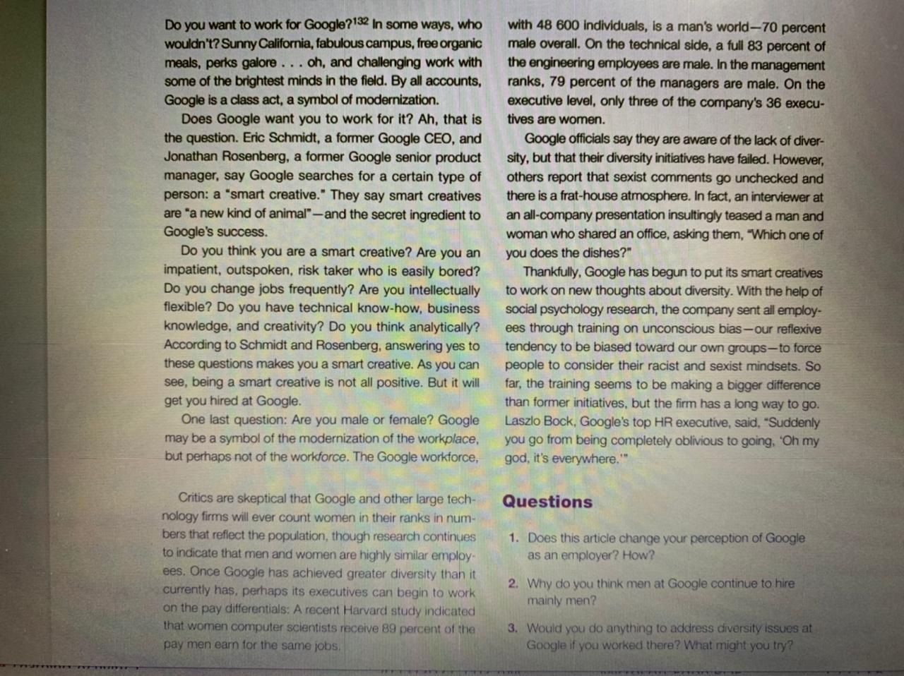 Do you want to work for Google?132 In some ways,