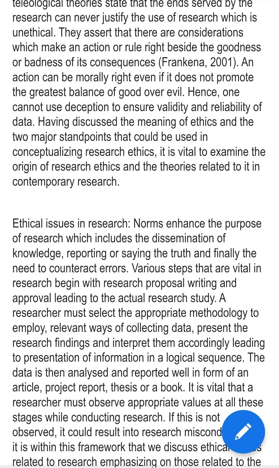 Ethical Considerations and their Applications to