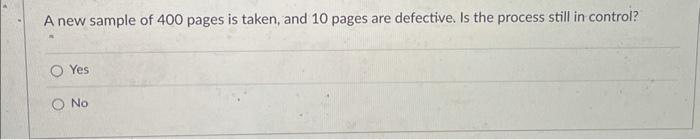 A new sample of 400 pages is taken, and 10 pages