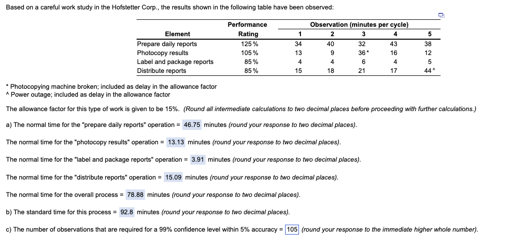 * Photocopying machine broken; included as delay