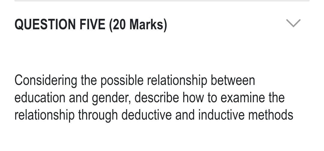 QUESTION FIVE (20 Marks) Considering the possible