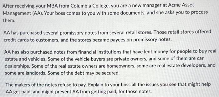 After receiving your MBA from Columbia College,