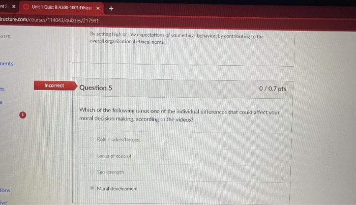 Business Ethics class By setting high or low