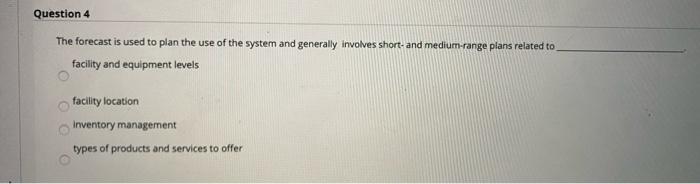 Question 1 A forecasting technique (F1) was used