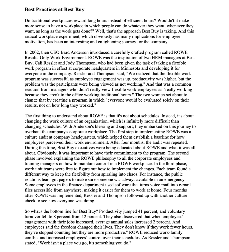 Best Practices at Best Buy Do traditional