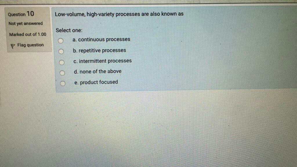 solve from choice Question 10 Low-volume,