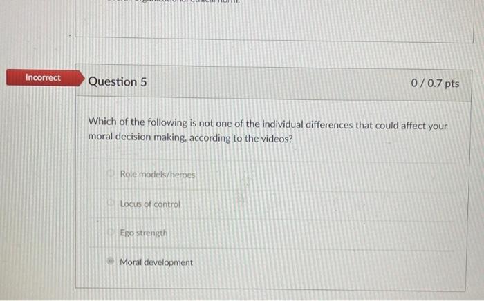 Business Ethics Class what is the correct answer