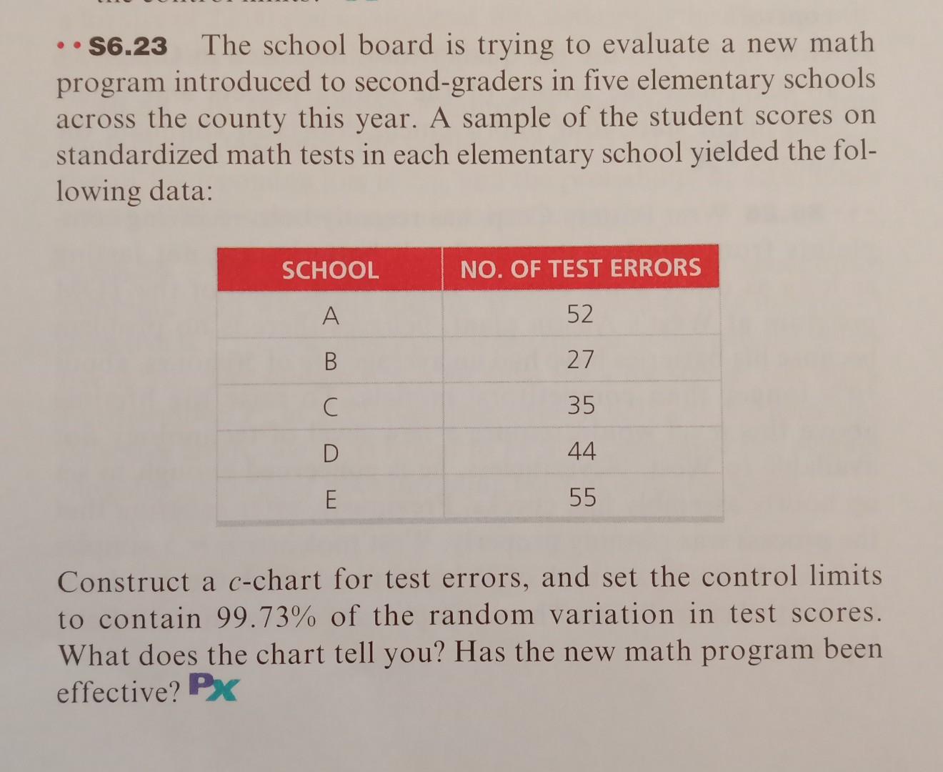 . . 56.23 The school board is trying to evaluate