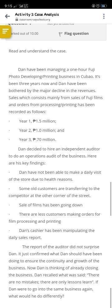 9:15 ...? Activity 1: Case Analysis classroom