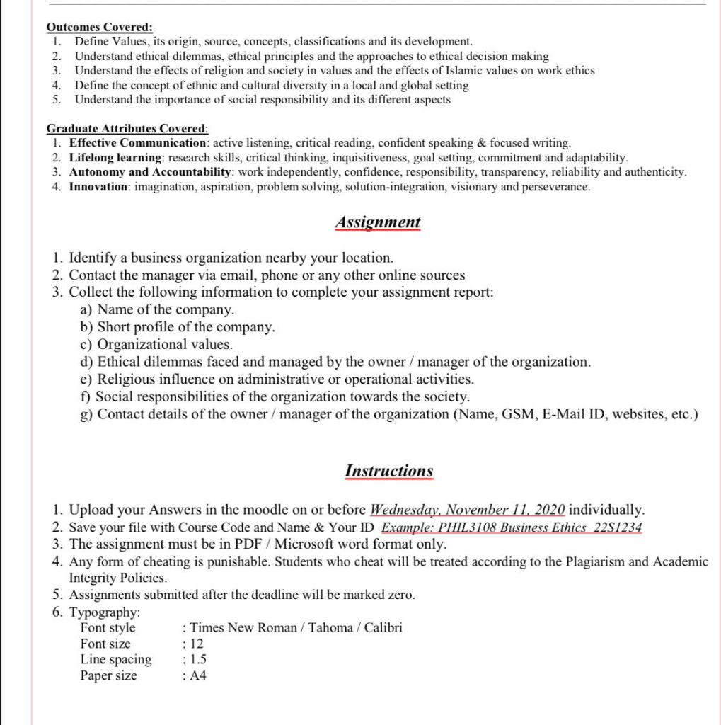 Outcomes Covered: 1. Define Values, its origin,