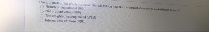 Question 29 0.5 points Save Ans The project