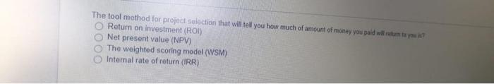 Question 29 0.5 points Save Ans The project