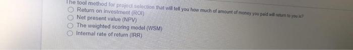 Question 29 0.5 points Save Ans The project