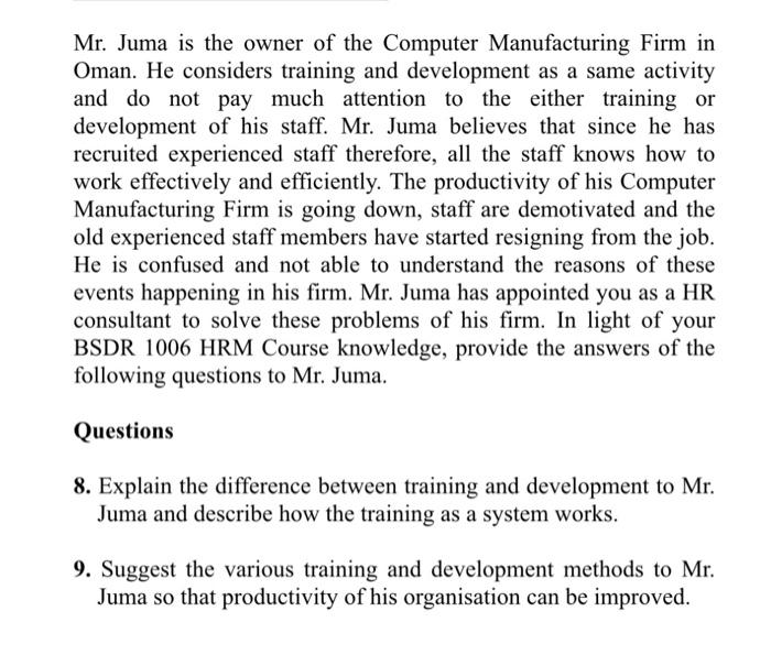 Mr. Juma is the owner of the Computer