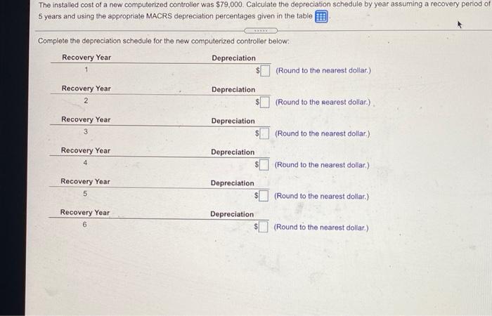 HELP The installed cost of a new computerized