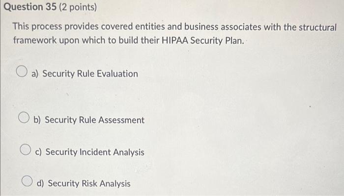 Question 35 (2 points) This process provides