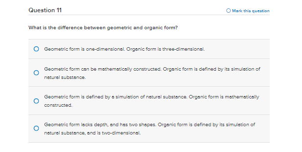 Question 11 O Mark this question What is the