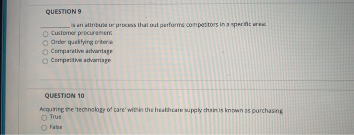 QUESTION 9 is an attribute or process that out
