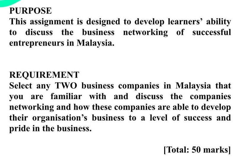 PURPOSE This assignment is designed to develop