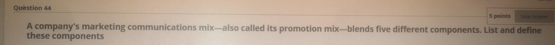 Question 45 5 points Save AS Product life cycle