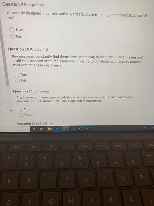 Question 9 (0.5 points) A properly designed