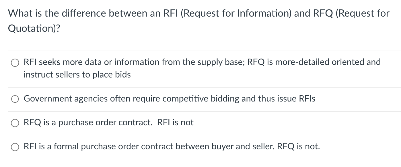 What is the difference between an RFI (Request