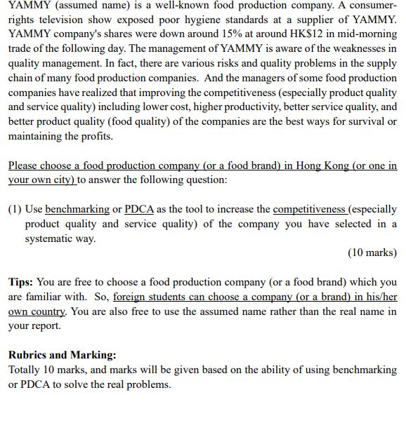 YAMMY (assumed name) is a well-known food